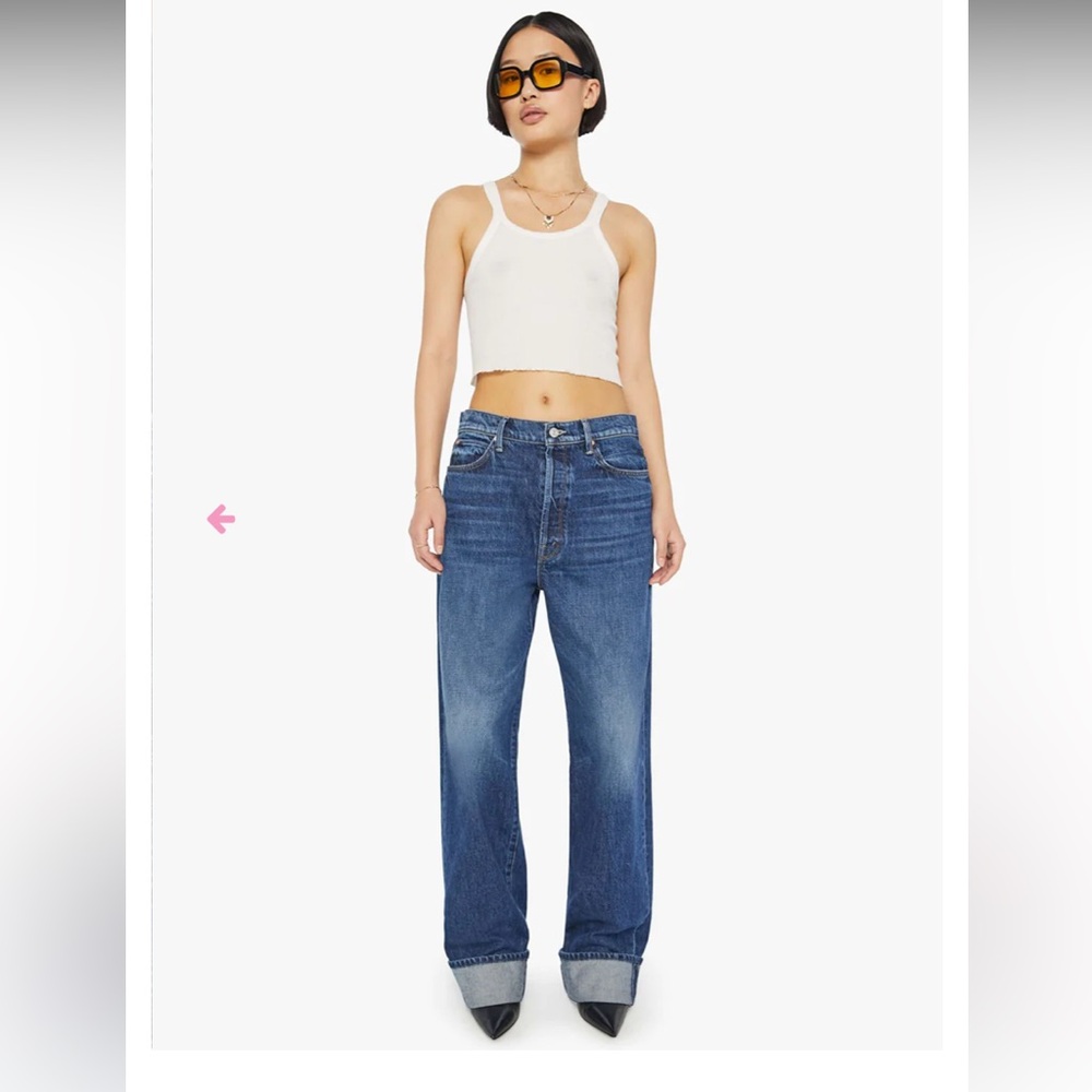 MOTHER Blue Wide Leg Jeans